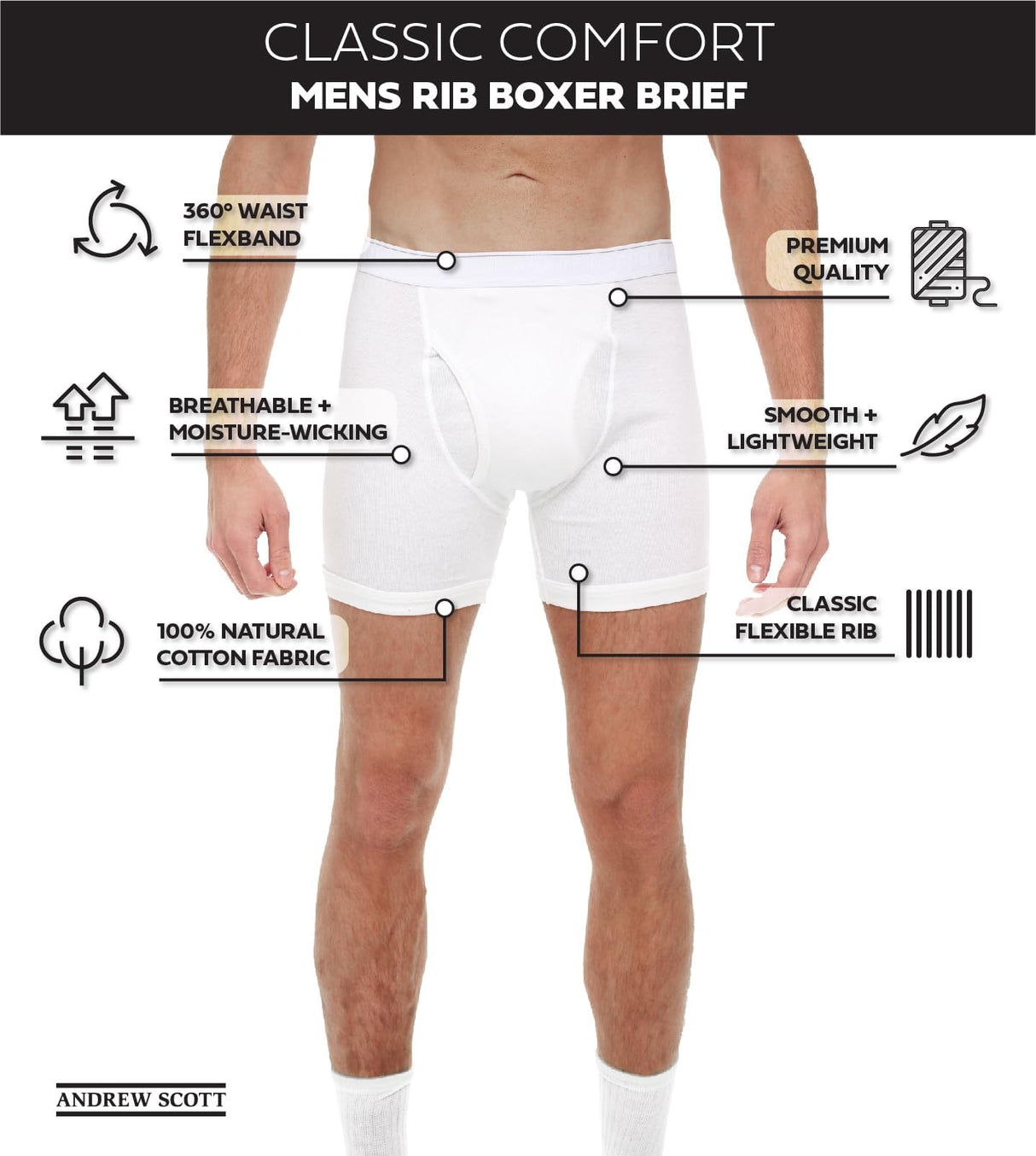 Men's Big & Tall Cotton Boxer Briefs