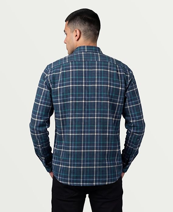 Men's Button Down Regular Fit Long Sleeve Plaid Flannel Casual Shirts