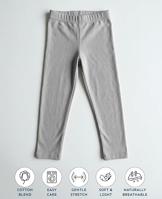 Toddler / Little Kids Unisex Cotton Stretch Snug Fitting Long Pant Leggings