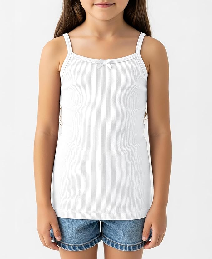 Girls' 100% Cotton Cami Tanks