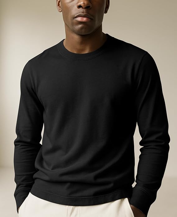 Men's Midweight Cotton Long-Sleeve Crewneck