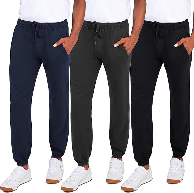Men's Fleece Jogger Pants Athletic Loose-fit Sweatpants