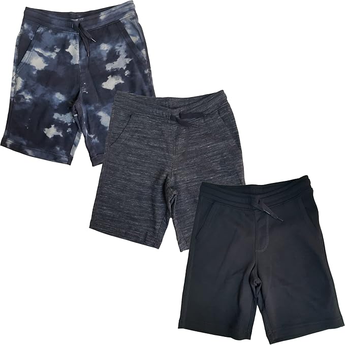 Boys Fleece Jogger Shorts Drawstring Basketball Sport Shorts