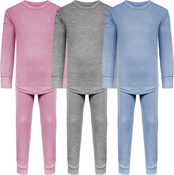 Kids Ultra-Soft Cotton Stretch Base Layer Underwear Sets (3 Sets)
