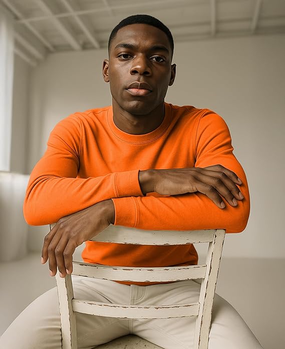 Men's Midweight Cotton Long-Sleeve Crewneck