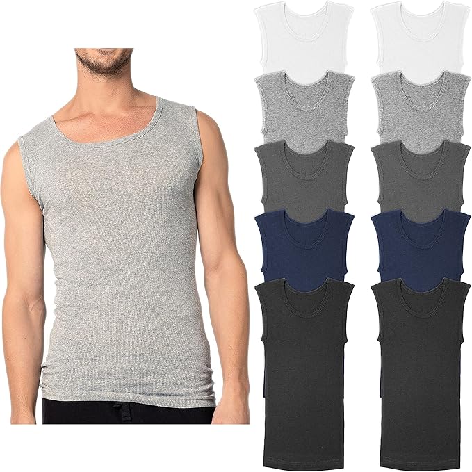 Men's Sleeveless Crew Cotton Muscle Tanks