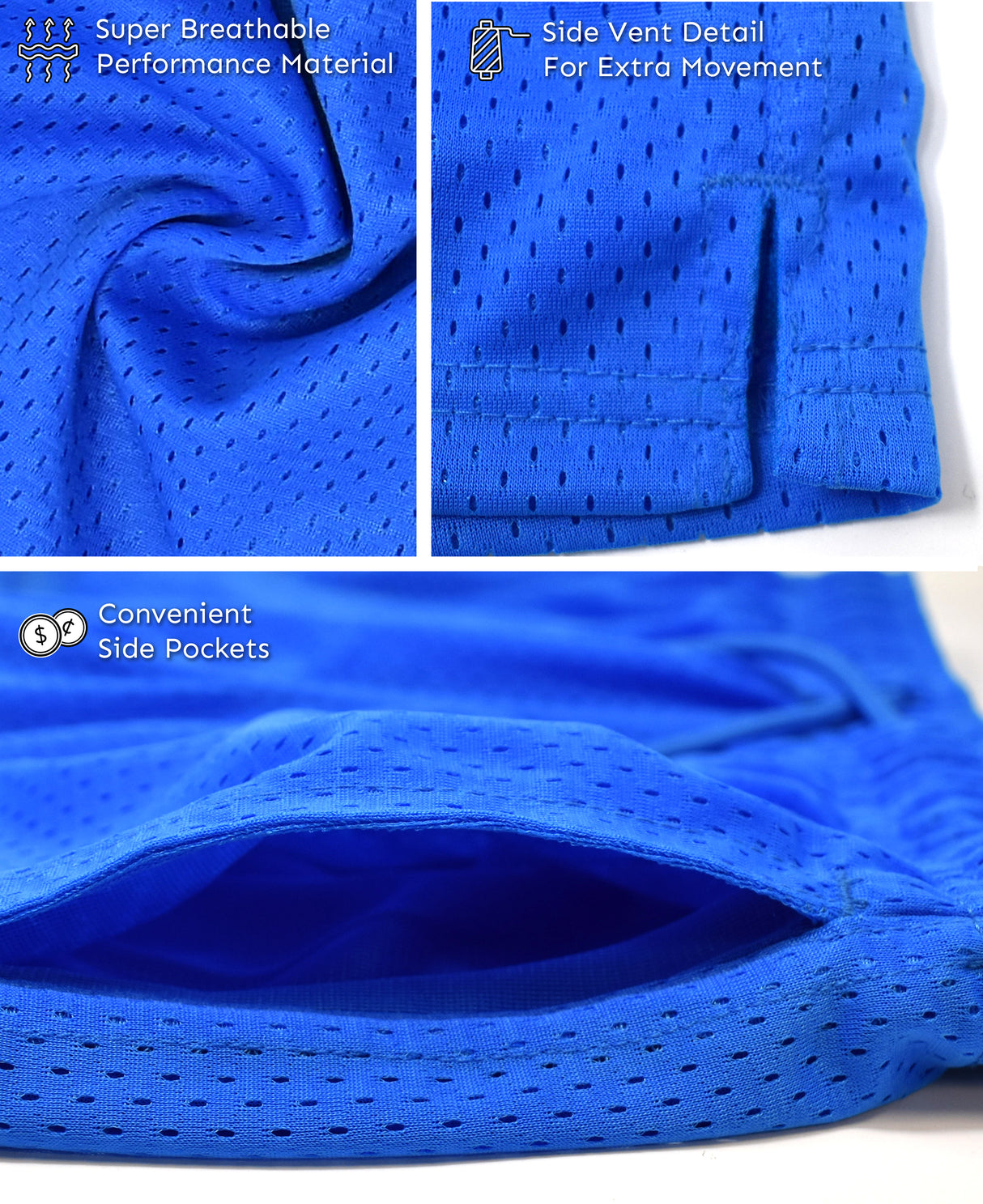 Boys Active Performance & Mesh Style Basketball Sport Shorts