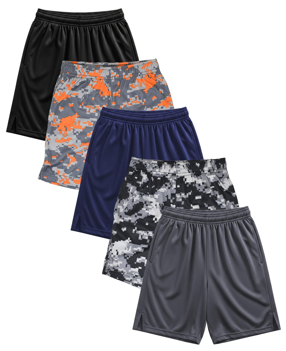 Boys Active Performance & Mesh Style Basketball Sport Shorts