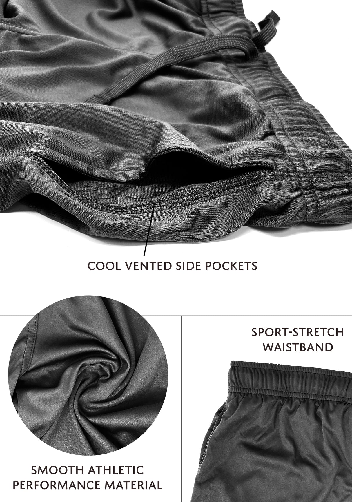 Boys Active Performance & Mesh Style Basketball Sport Shorts