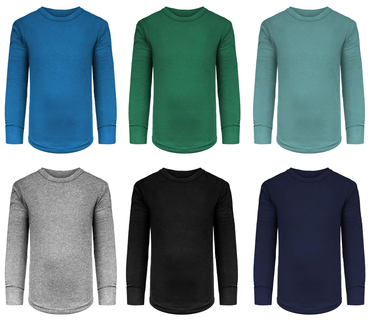 Boys Long Sleeve Cotton Base Layer Stretch Performace Tops