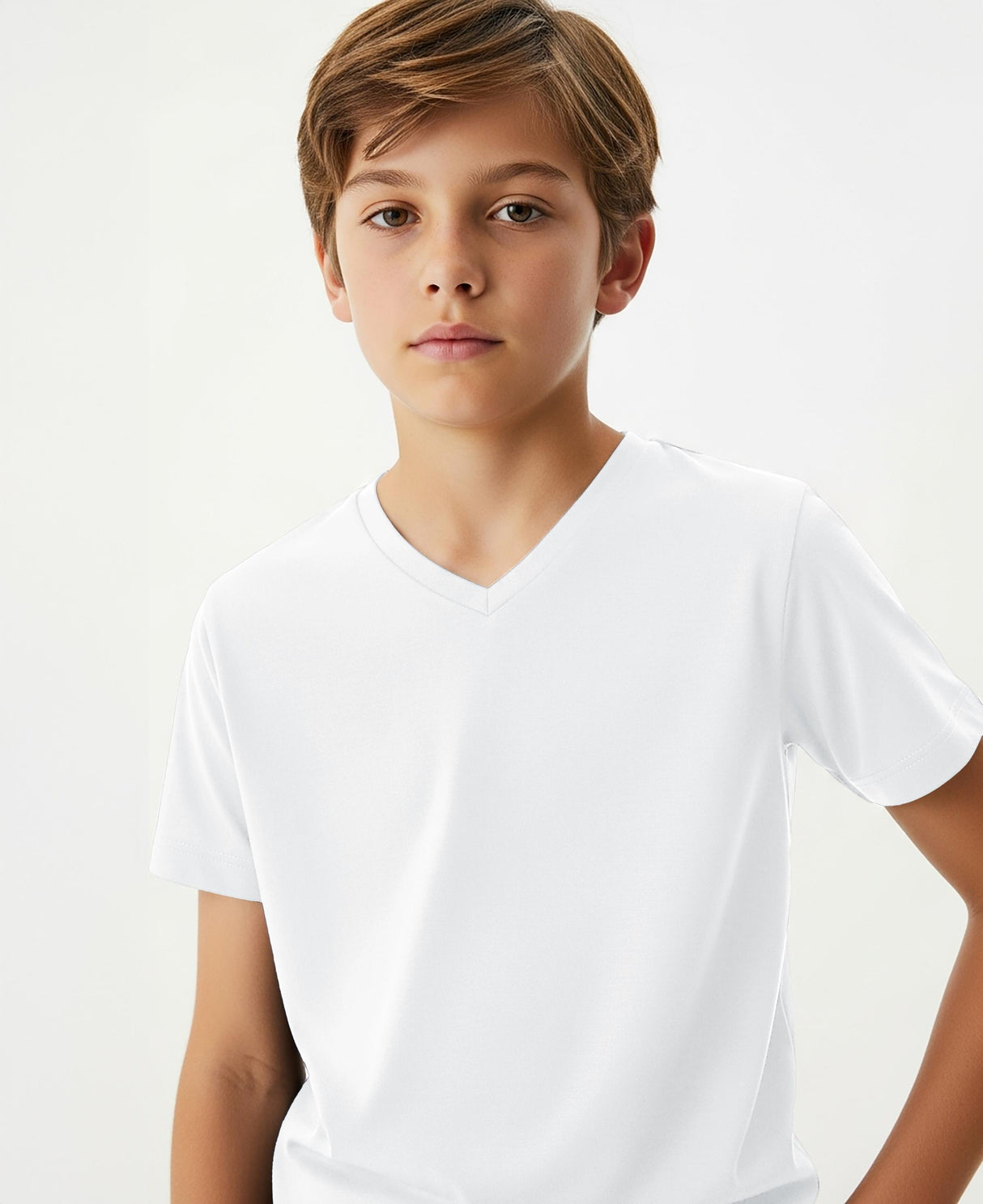 Boys' Cotton Stretch V Neck T Shirts