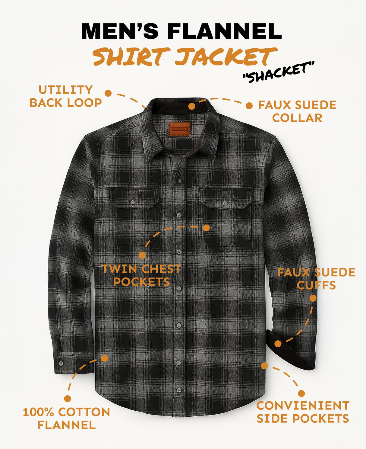 Mens' Flannel All Season Shirt Jacket