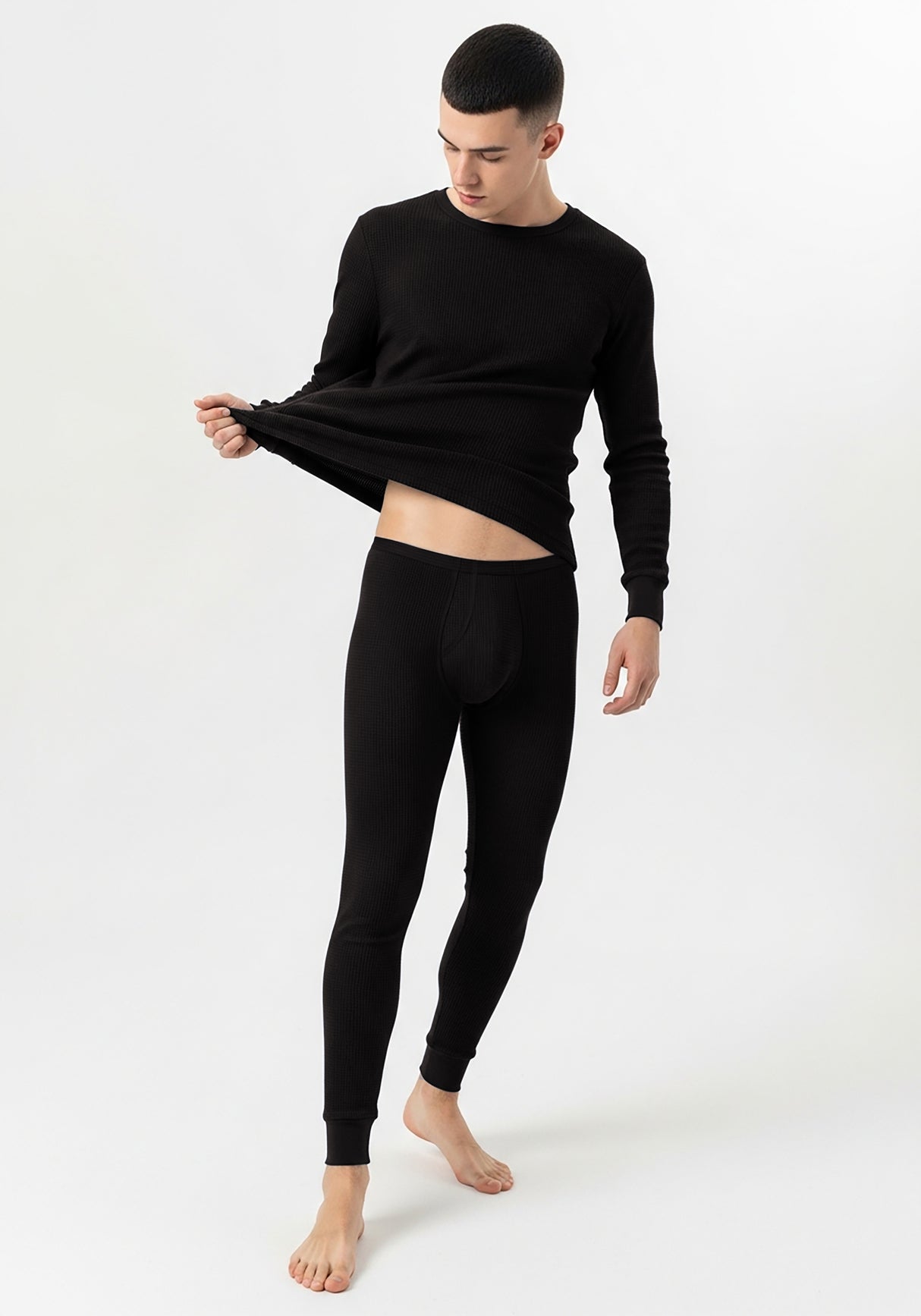 Men's Traditional Waffle Thermal Top & Bottom Set