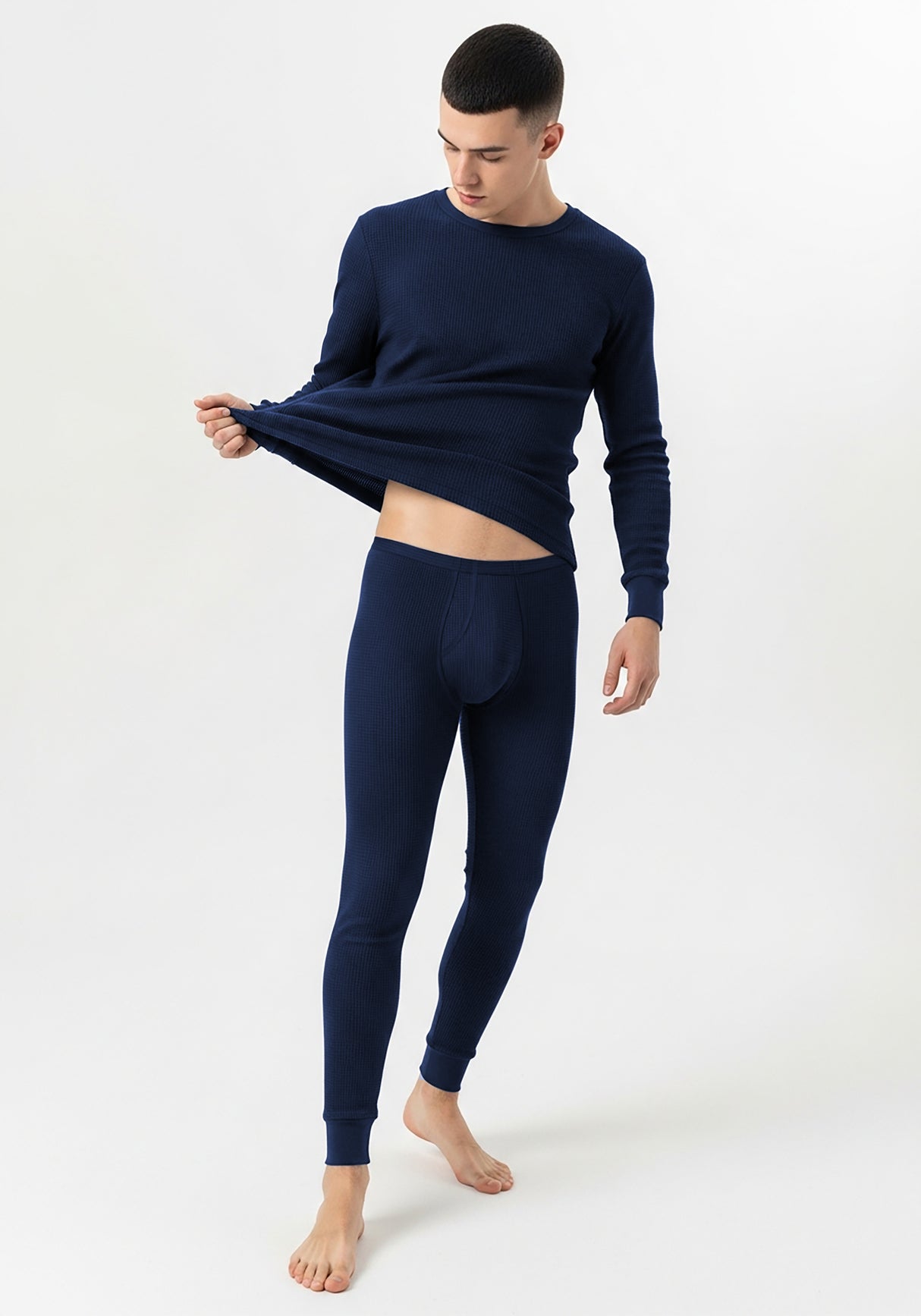 Men's Traditional Waffle Thermal Top & Bottom Set