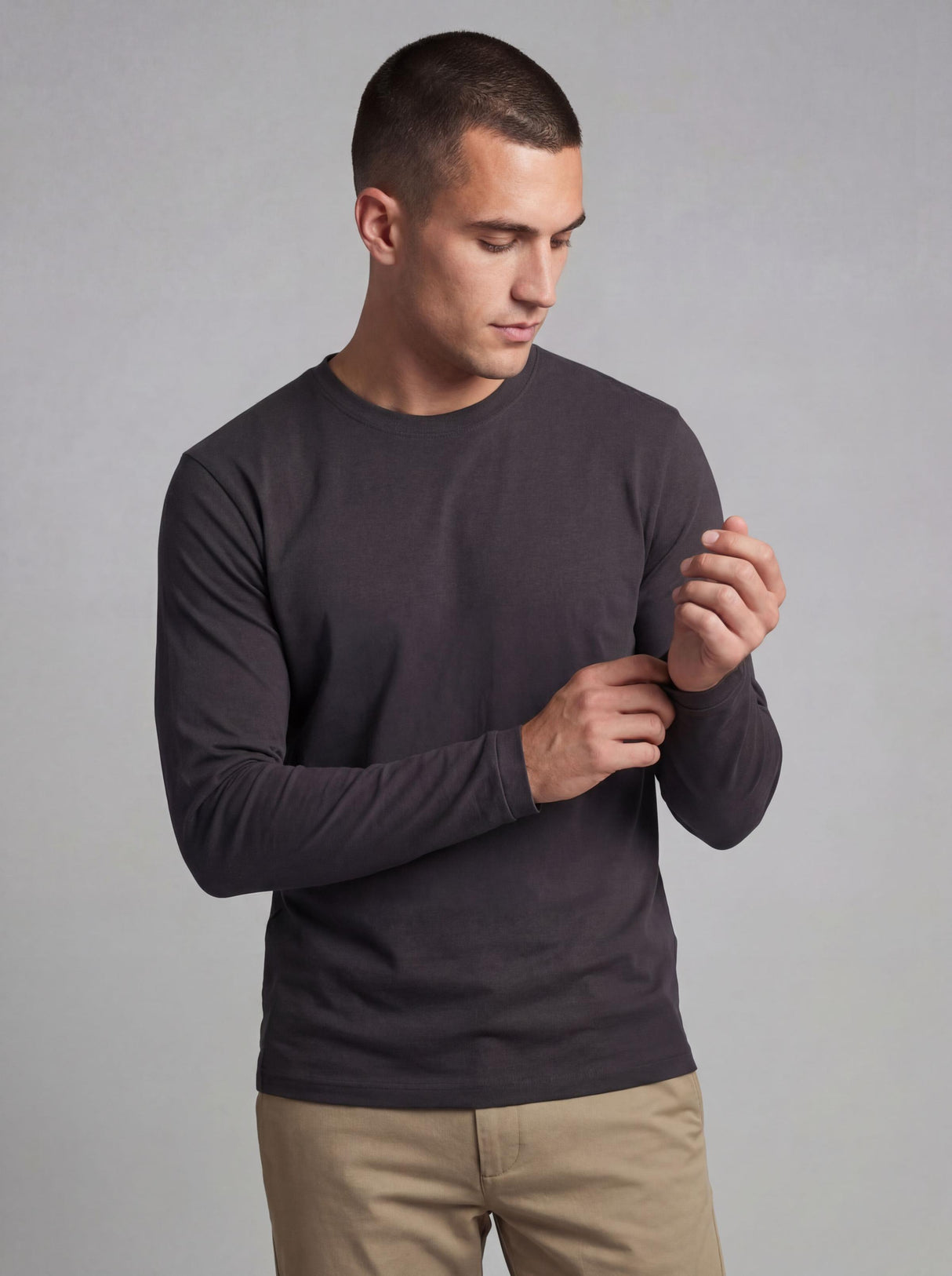 Men's Midweight Cotton Long-Sleeve Crewneck