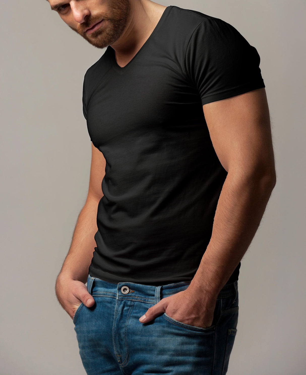 Men's V-Neck Short Sleeve Undershirts