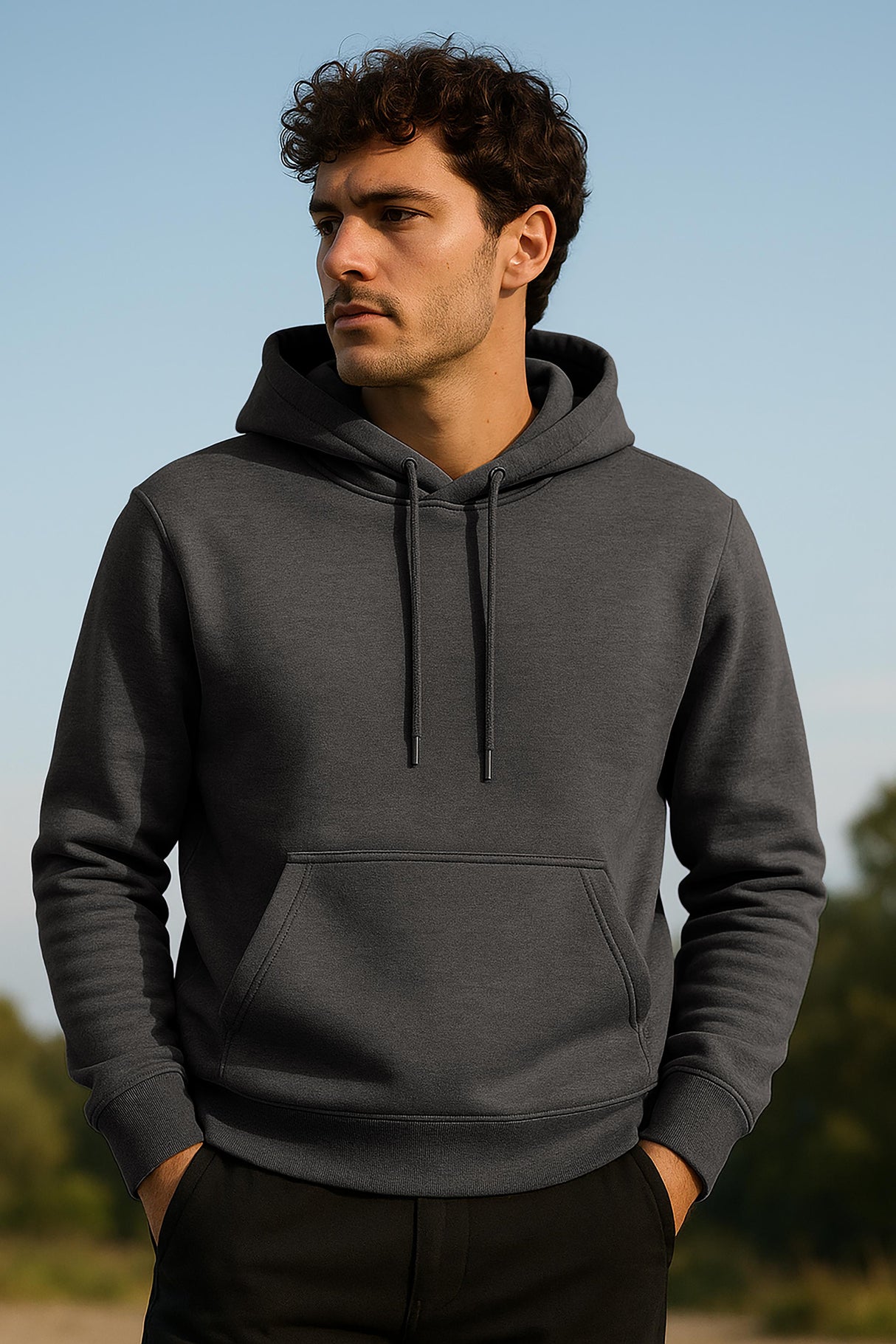 Men's Cotton Hoodie, Soft Midweight Fleece, Pullover Hooded Sweatshirt
