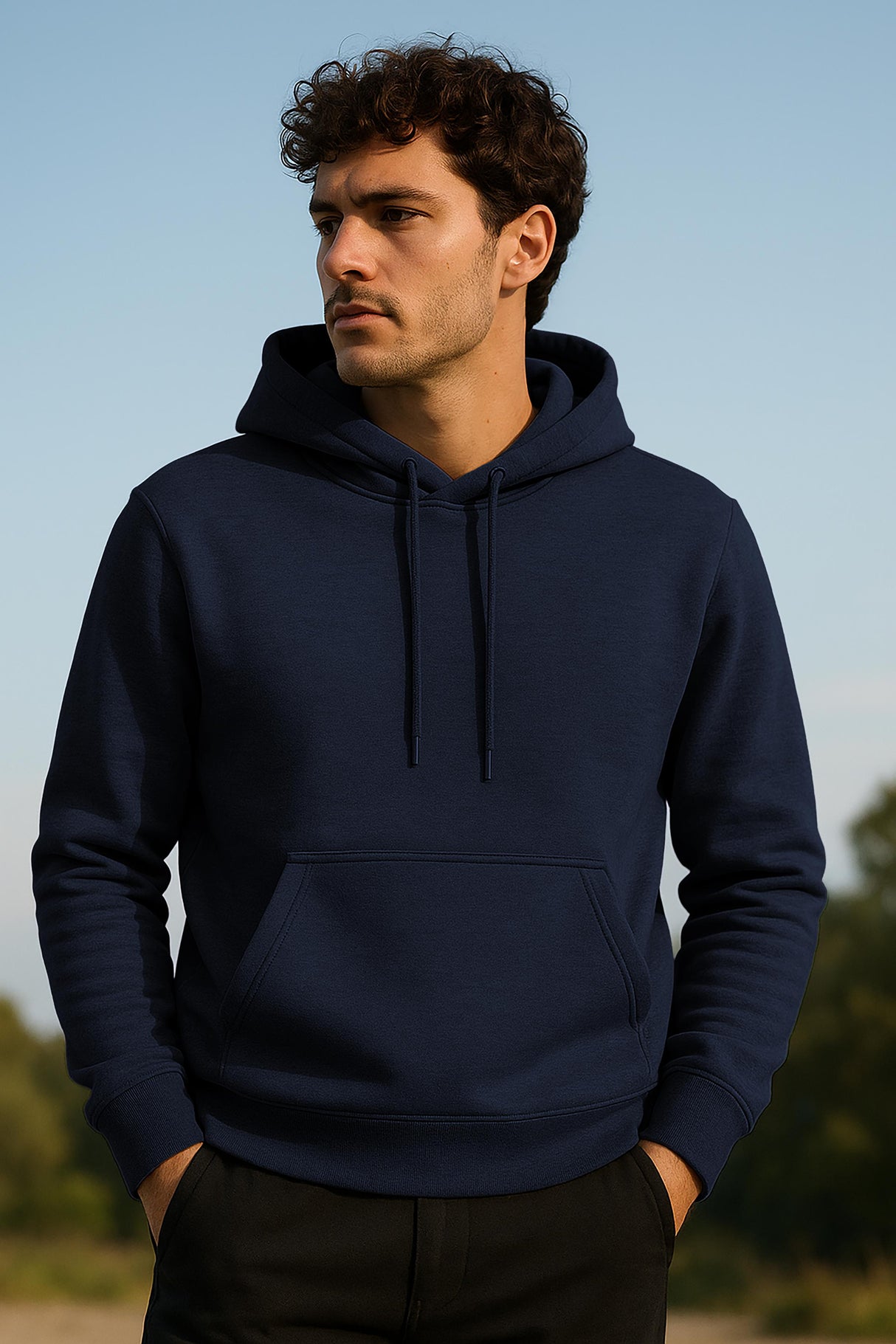 Men's Cotton Hoodie, Soft Midweight Fleece, Pullover Hooded Sweatshirt