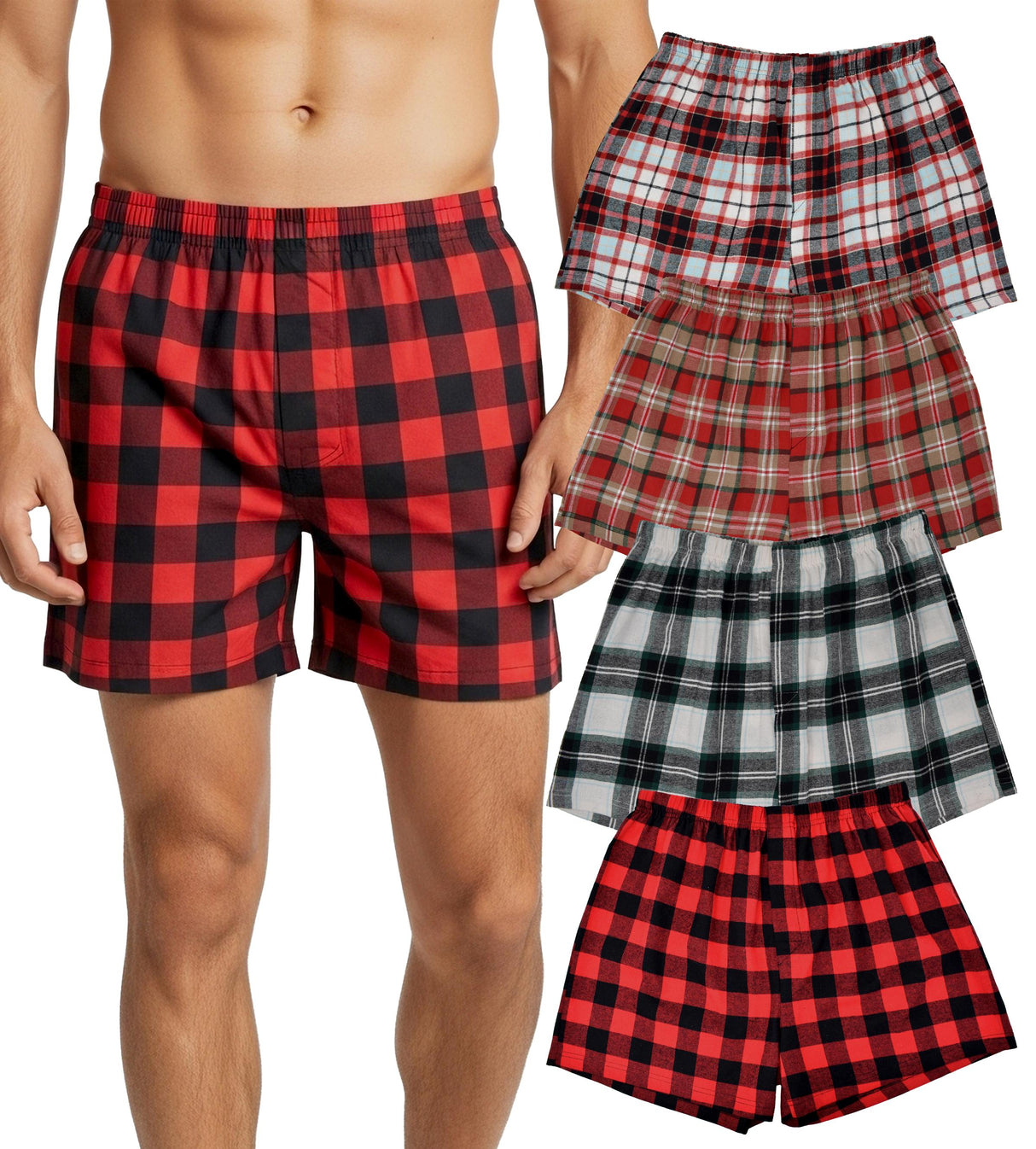 Men's Cotton Flannel Super-Soft Woven Boxer Shorts