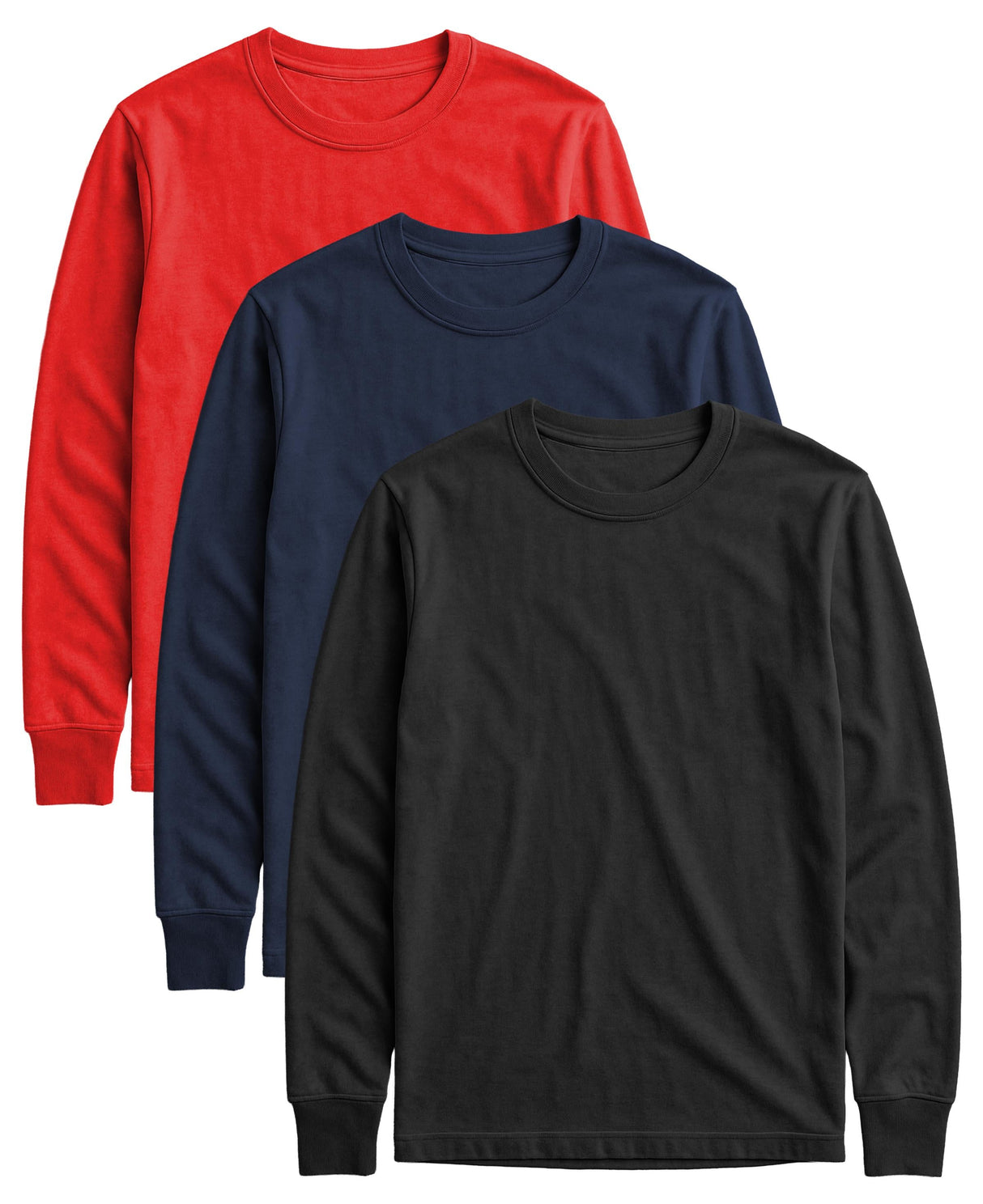 Womens' Long Sleeve 100% Cotton T Shirt All Season Crew Neck Base Layer Tops
