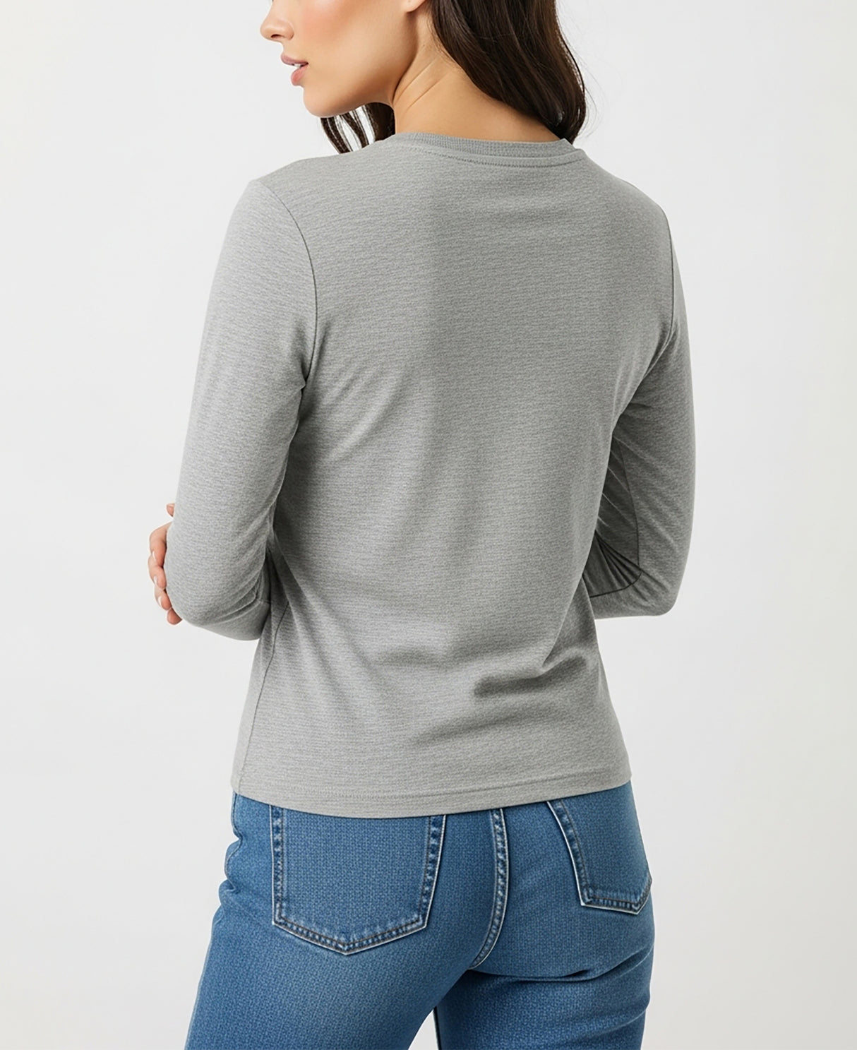 Womens' Long Sleeve 100% Cotton T Shirt All Season Crew Neck Base Layer Tops