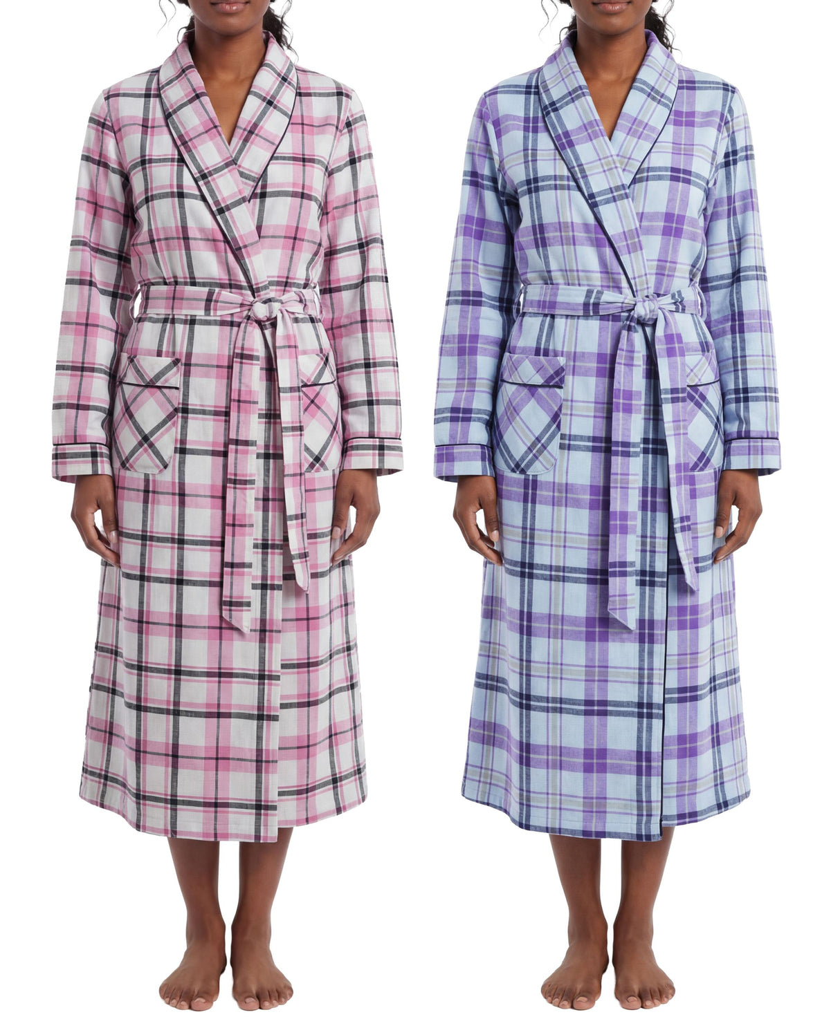 Women's Long Premium Cotton Flannel Sleep Robe