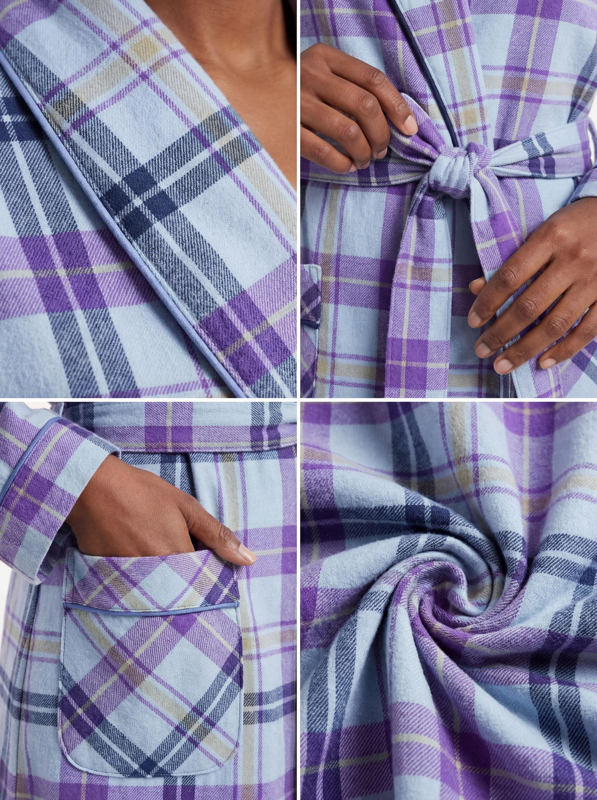 Women's Long Premium Cotton Flannel Sleep Robe