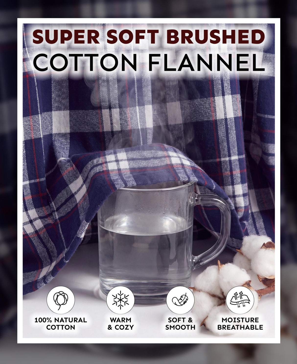 Women's Cotton Flannel Long Nightshirt