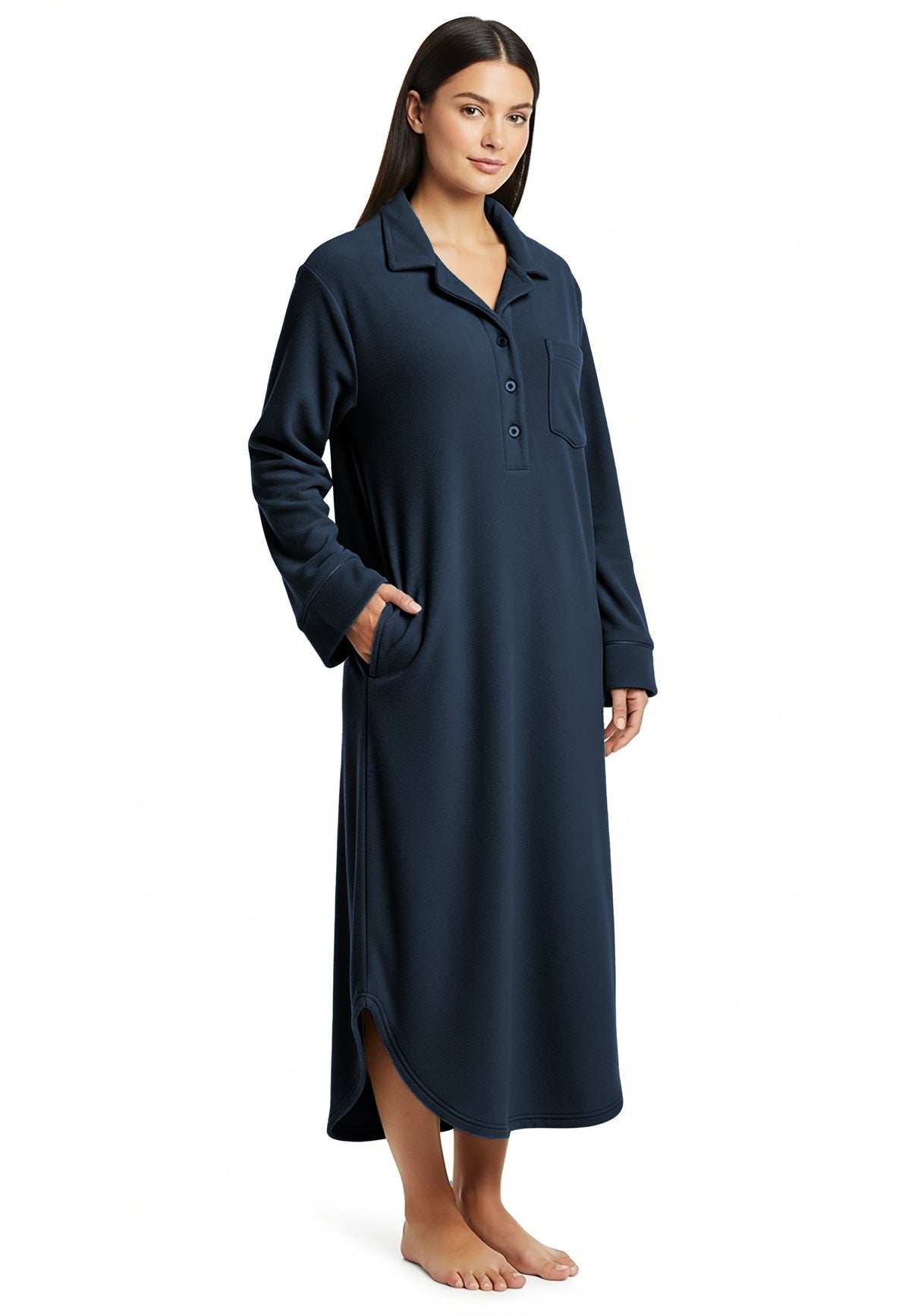 Women's Plush Polar Fleece Long Nightshirt