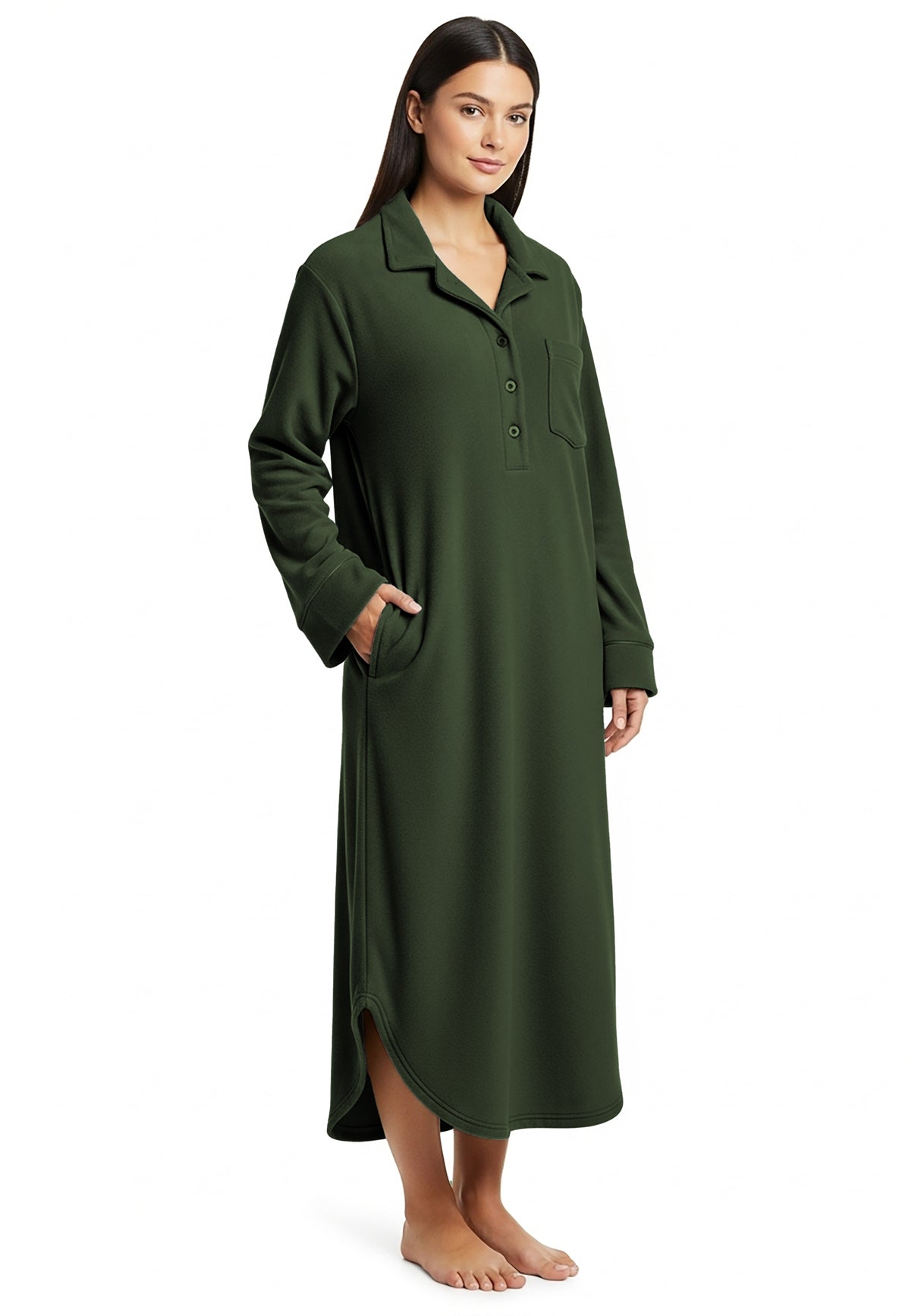 Women's Plush Polar Fleece Long Nightshirt
