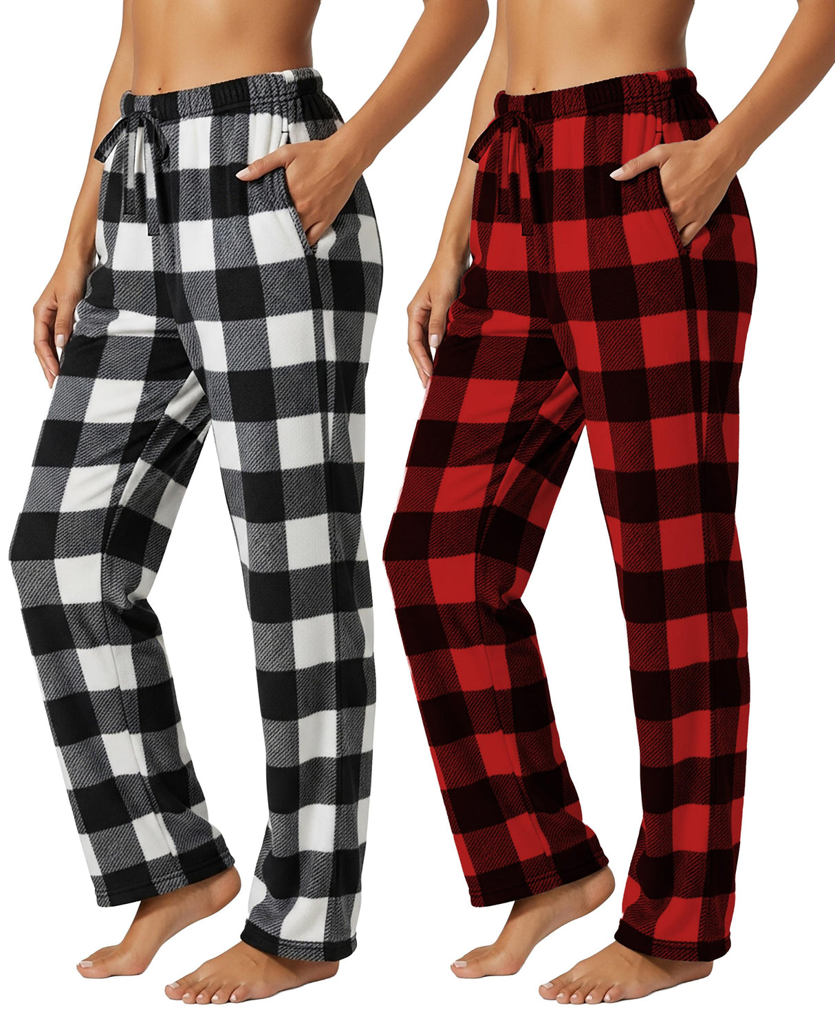 Women's Micro Fleece Plaid Lounge Pants (Multi-Packs)