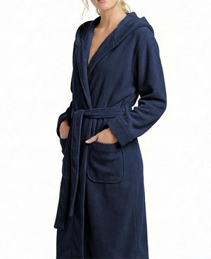 Women's Hooded Plush Fleece Bathrobe
