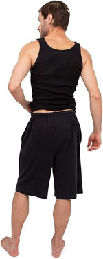 Men's Soft & Light Cotton Drawstring Yoga Lounge & Sleep Jam Shorts/Jersey Shorts with Pockets (3 Pack)