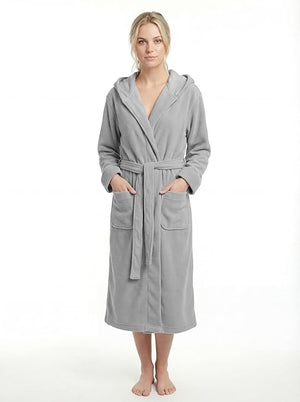 Women's Hooded Plush Fleece Bathrobe