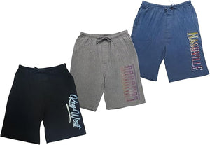 Men's Soft & Light Cotton Drawstring Yoga Lounge & Sleep Jam Shorts/Jersey Shorts with Pockets (3 Pack)