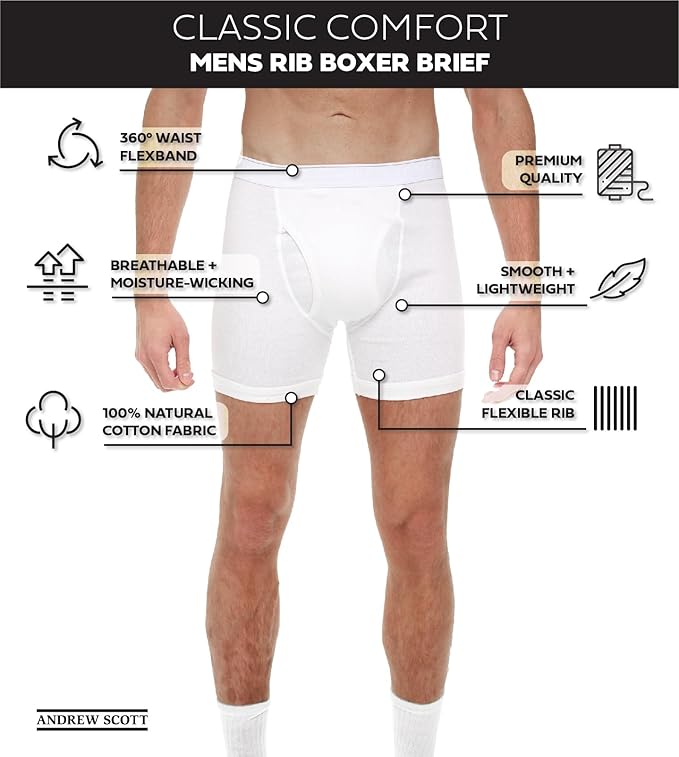 Big & Tall Men's Cotton Boxer Briefs Underwear