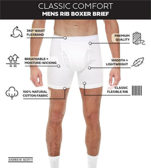Big & Tall Men's Cotton Boxer Briefs Underwear
