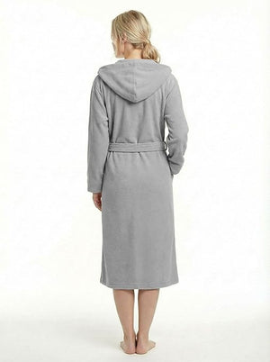 Women's Hooded Plush Fleece Bathrobe