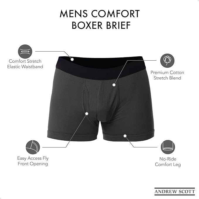 Men's Cotton Stretch Boxer Briefs