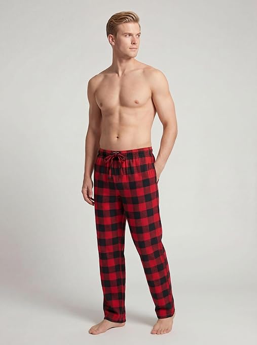 Men's Cotton Super Soft Flannel Plaid Pajama Pants