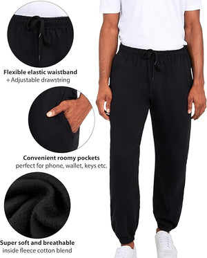 Men's Fleece Jogger Pants Athletic Loose-fit Sweatpants