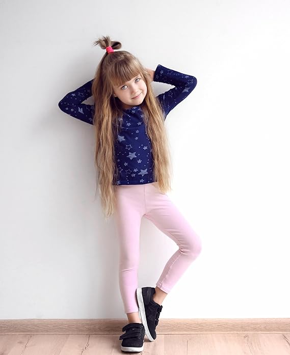 Toddler / Little Kids Unisex Cotton Stretch Snug Fitting Long Pant Leggings