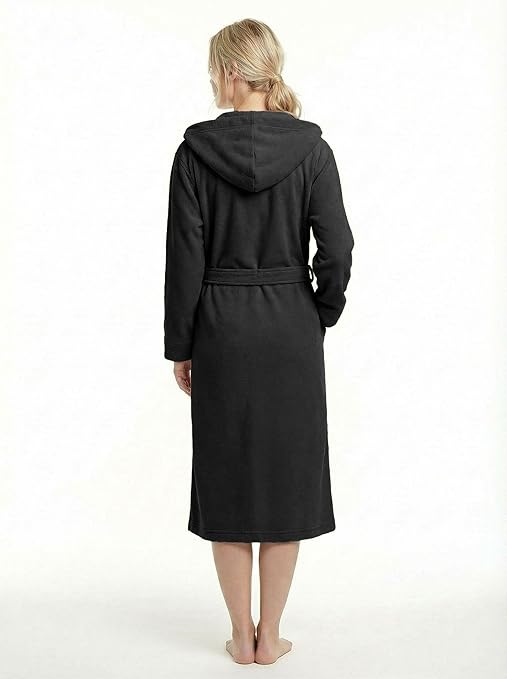 Women's Hooded Plush Fleece Bathrobe
