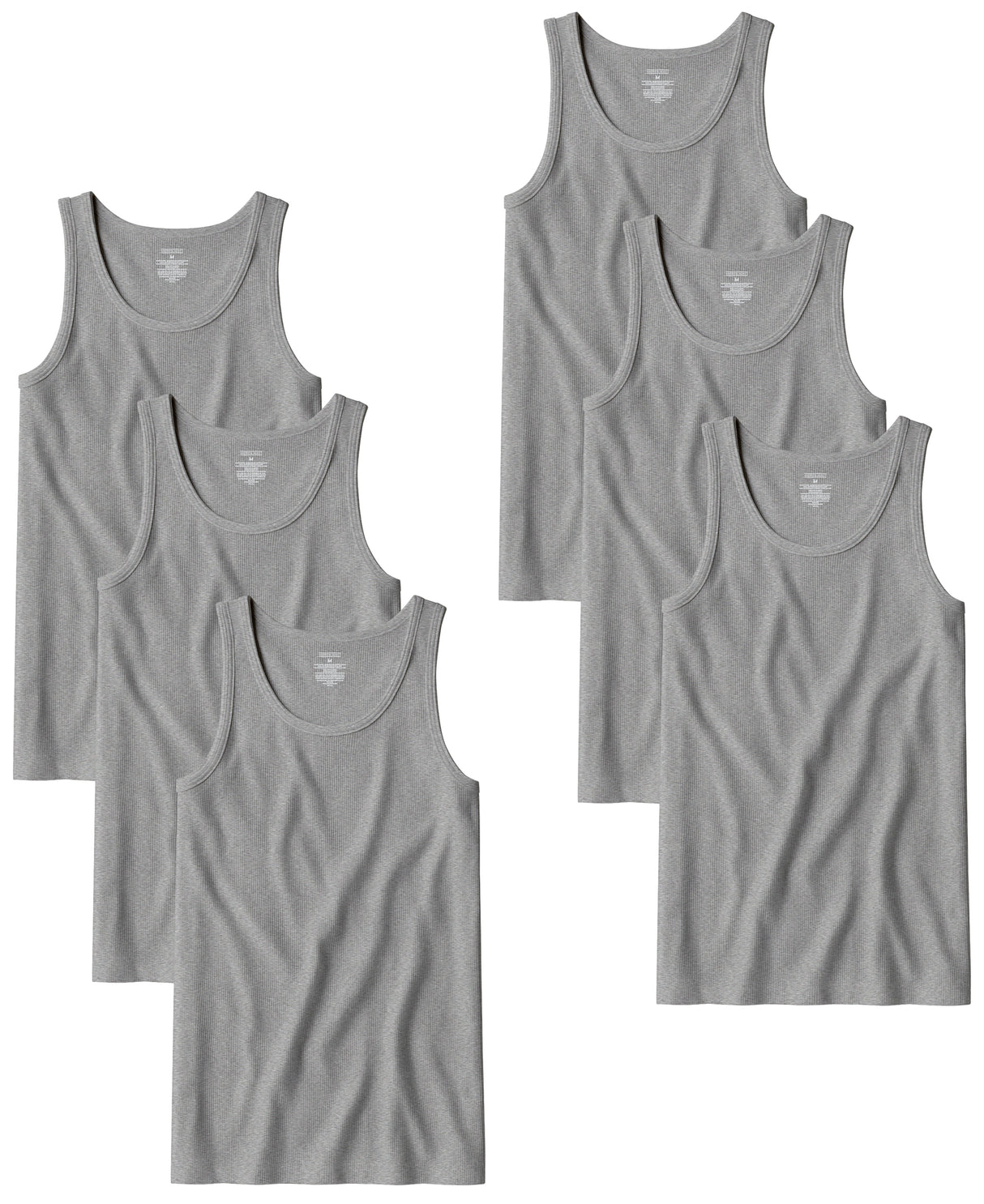 Men's 100% Cotton Tag Free A-Shirt Tanks Extra Length