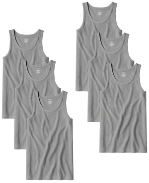 Men's 100% Cotton Tag Free A-Shirt Tanks Extra Length