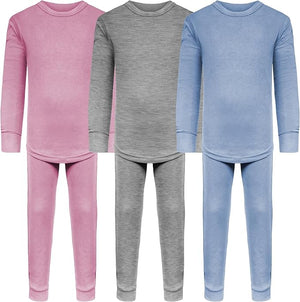 Kids Ultra-Soft Cotton Stretch Base Layer Underwear Sets (3 Sets)