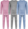 Kids Ultra-Soft Cotton Stretch Base Layer Underwear Sets (3 Sets)