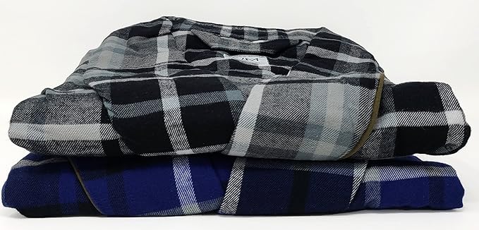 Mens' Full Length House Robe Cotton Flannel Brush Plaid
