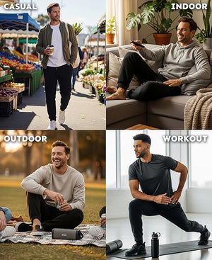 Men's Fleece Jogger Pants Athletic Loose-fit Sweatpants