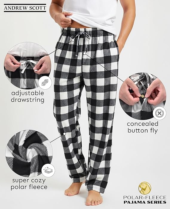 Men's Micro Fleece Plaid Lounge Pants  (Multi-Packs)